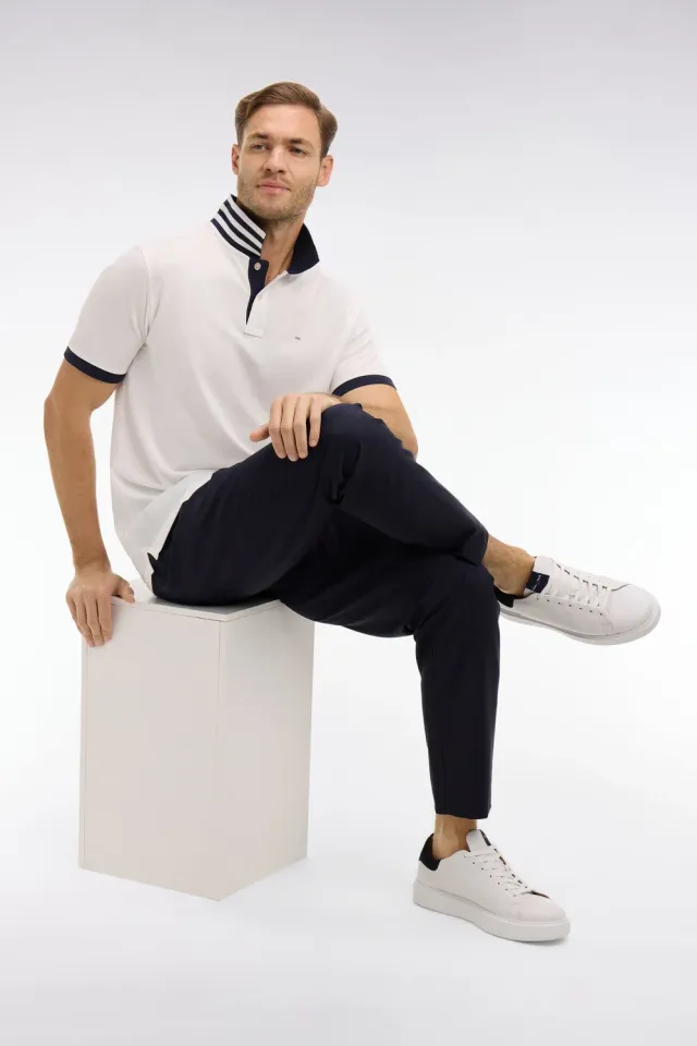 Eden Park polo blanc coton pima homme manches courtes