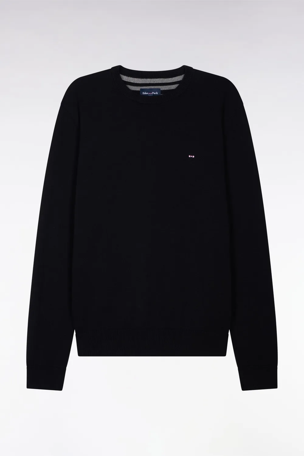 Eden Park pull col rond coton noir homme jersey
