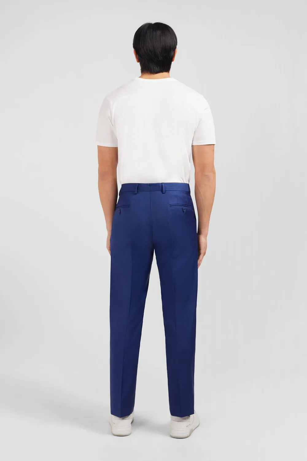 Eden Park pantalon regular homme laine bleu plis cassés