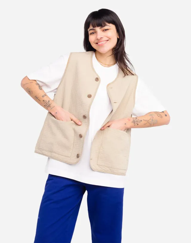 OLOW Menzel Amor veste sans manche sable molleton