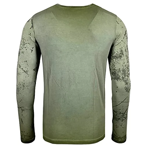 Subliminal Mode BX708 t-shirt homme col rond vintage coton délavé