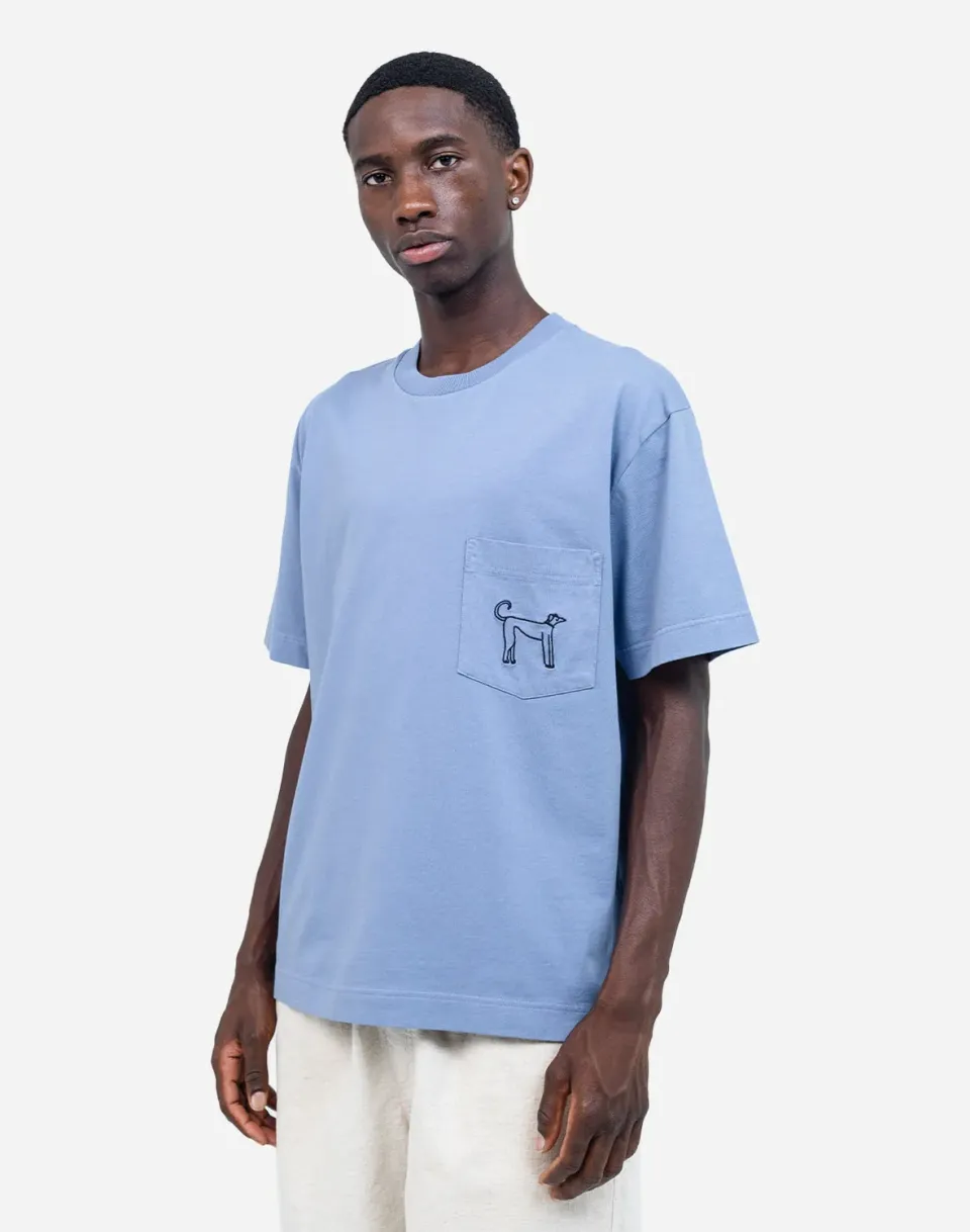 OLOW People t-shirt ample bleu azur coton bio
