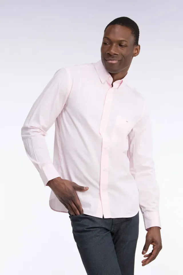 Eden Park Legend chemise homme blanche rayures roses coton
