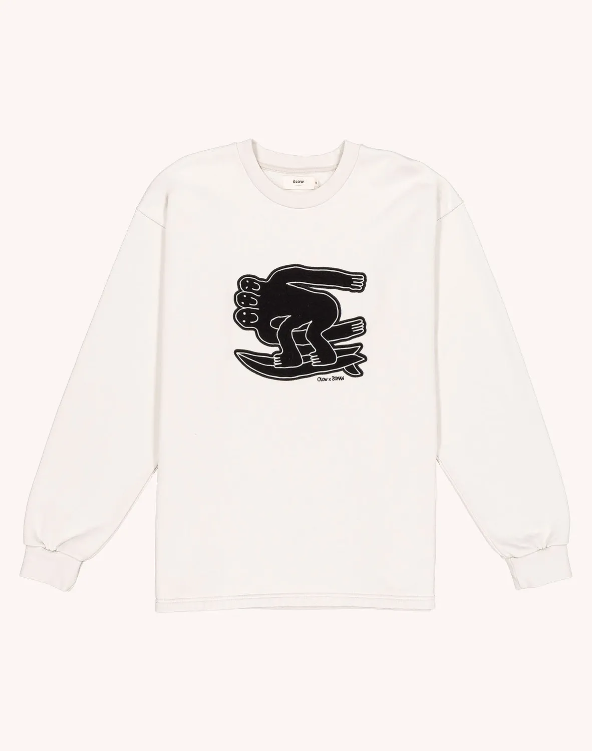 Olow Point Break Sweat Gris Perle Coton Bio