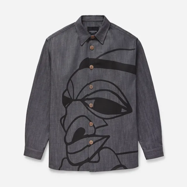 Labrum Nomoli chemise denim grise coton