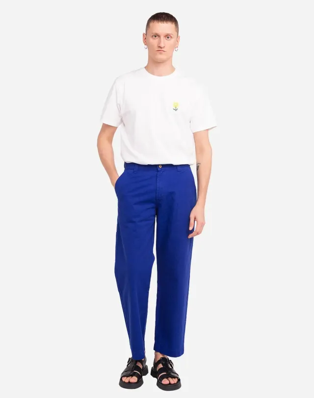 OLOW Chuck pantalon bleu roi serge coton bio
