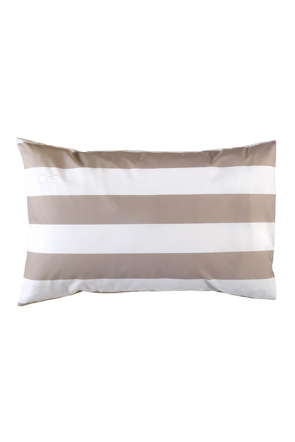 Eden Park lot 2 taies d’oreiller 75x50 beige rayures coton