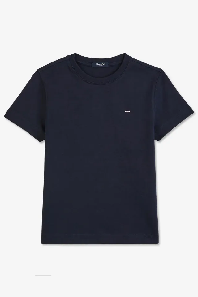 Eden Park t-shirt coton Pima bleu marine nœud dos