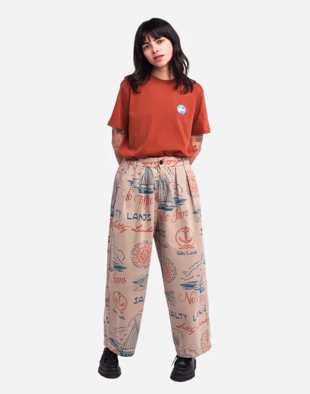 OLOW Cargeot Urville pantalon beige large coton