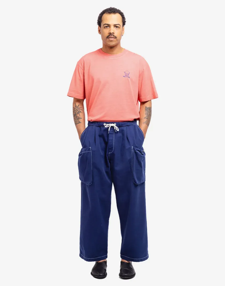 Olow Bruce Paint pantalon homme bleu outremer large