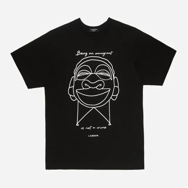 Labrum Nomoli t-shirt noir coton message immigrant