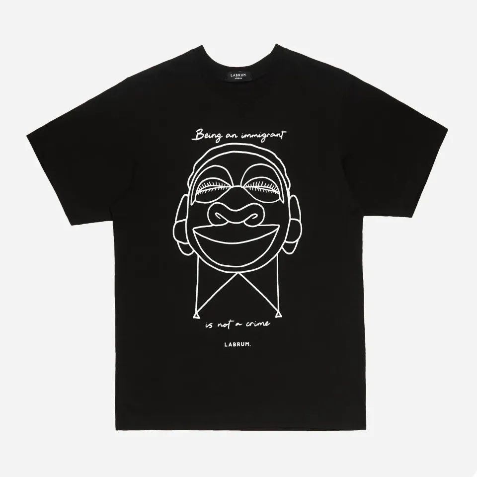 Labrum Nomoli t-shirt noir coton message immigrant