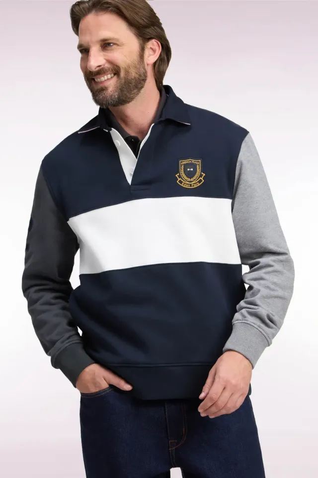 Eden Park H26MAISW0024 sweatshirt coton marine écusson