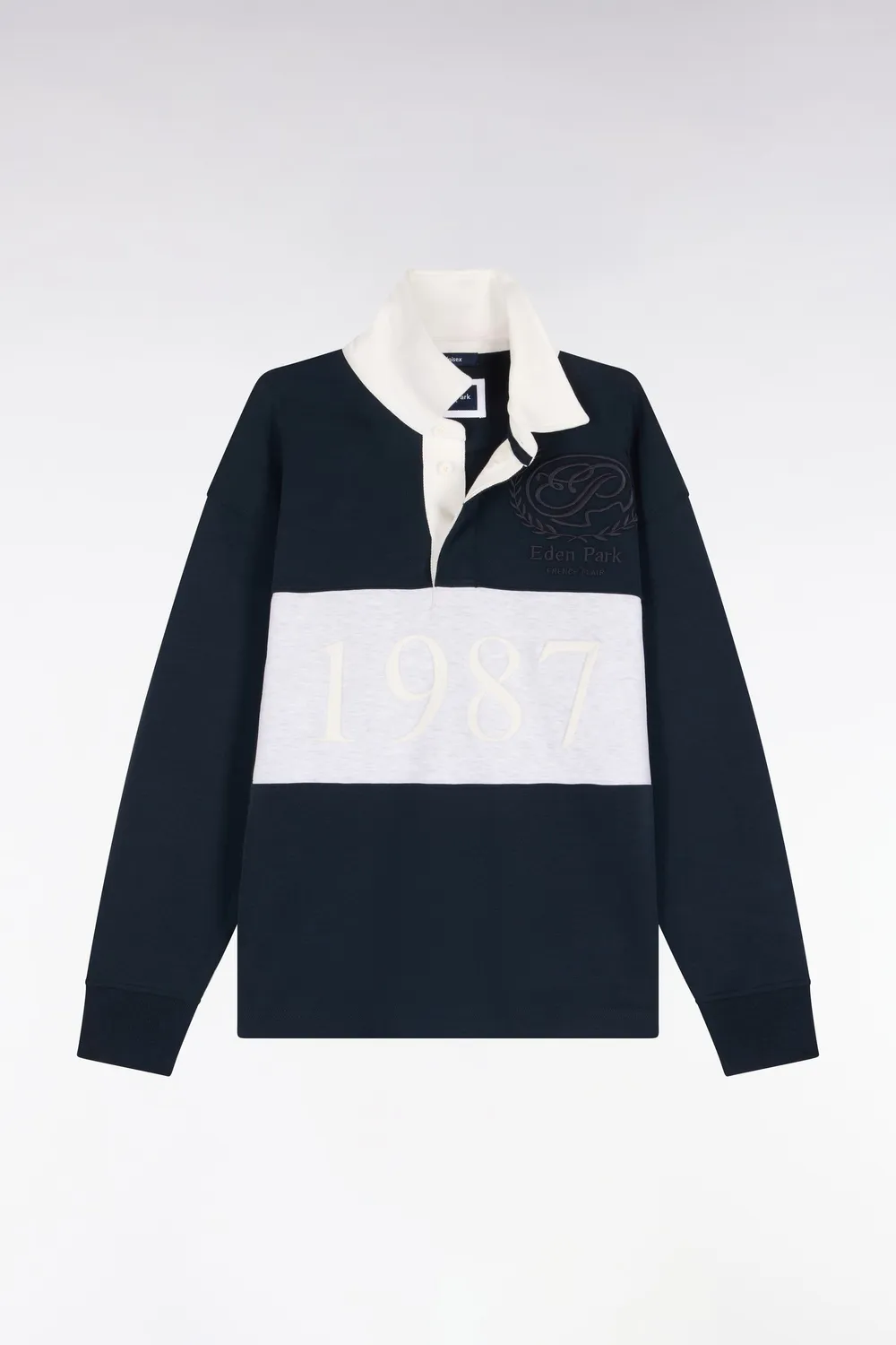 Eden Park Rugby Heritage H26MAISW0041 sweat marine chiné loose
