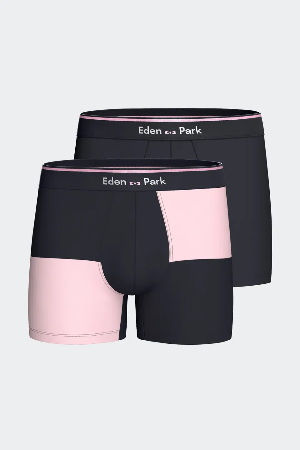 Eden Park lot 2 boxers coton stretch marine rose damier