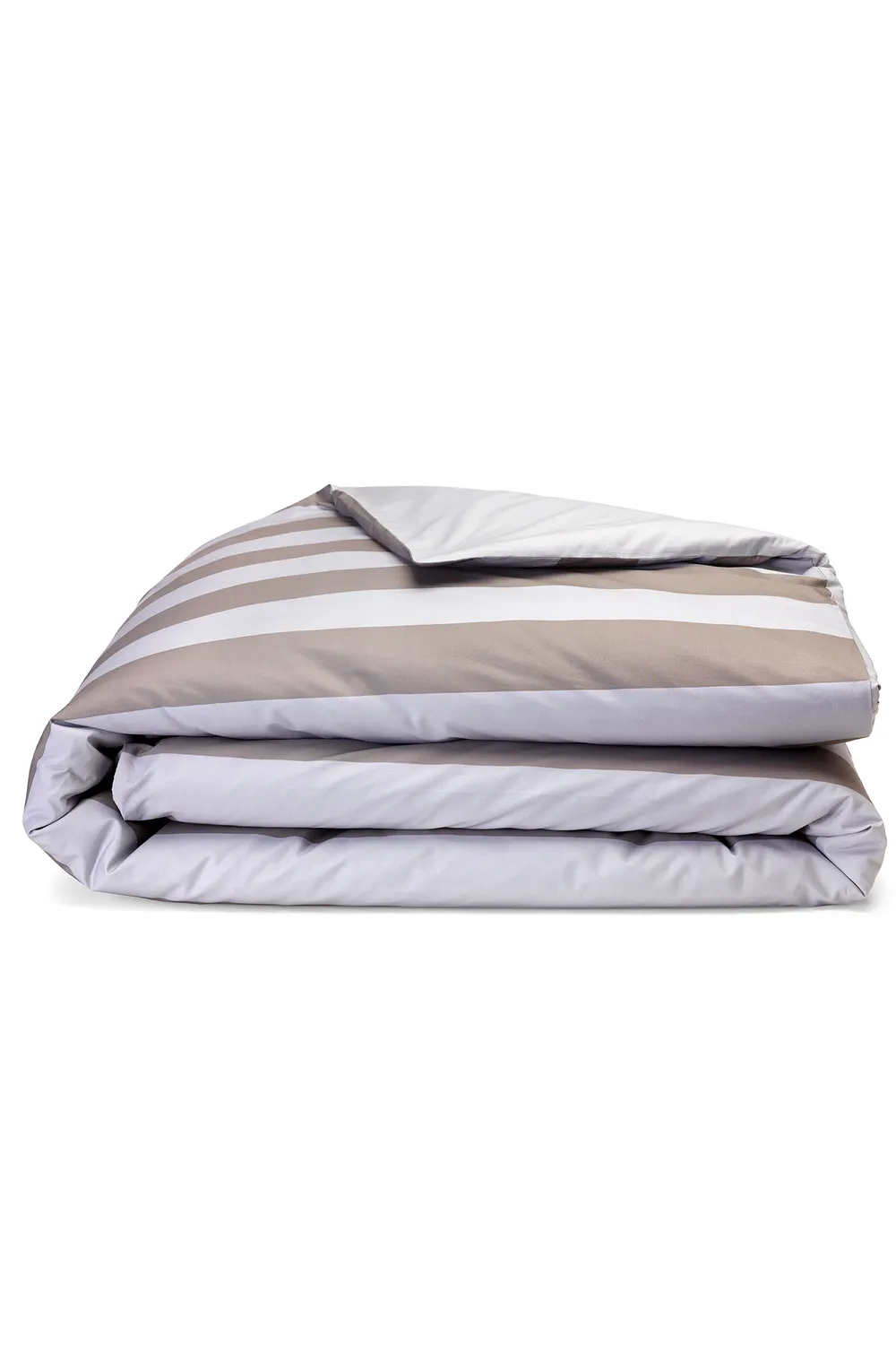 Eden Park housse couette rayures grise 240x220 percale