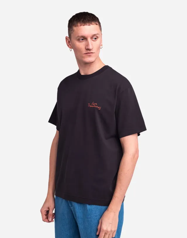 OLOW Sea Treasure t-shirt ample noir carbone coton bio