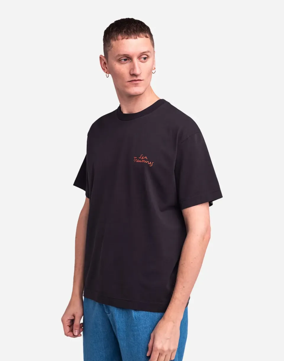 OLOW Sea Treasure t-shirt ample noir carbone coton bio