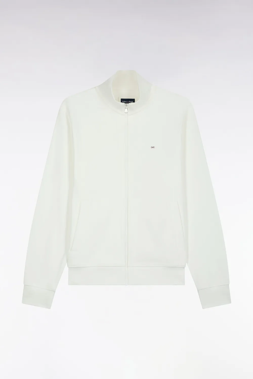 Eden Park sweat zippé molleton coton écru homme