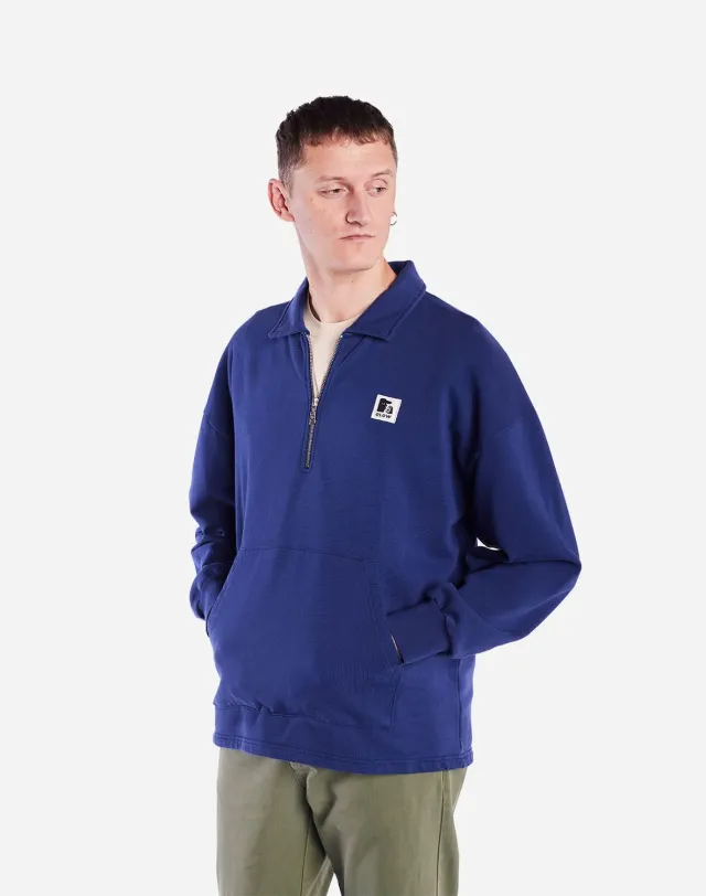 OLOW Manso sweat zippé bleu outremer bio