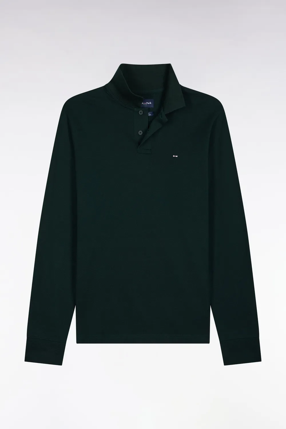 Eden Park polo manches longues vert foncé coupe droite
