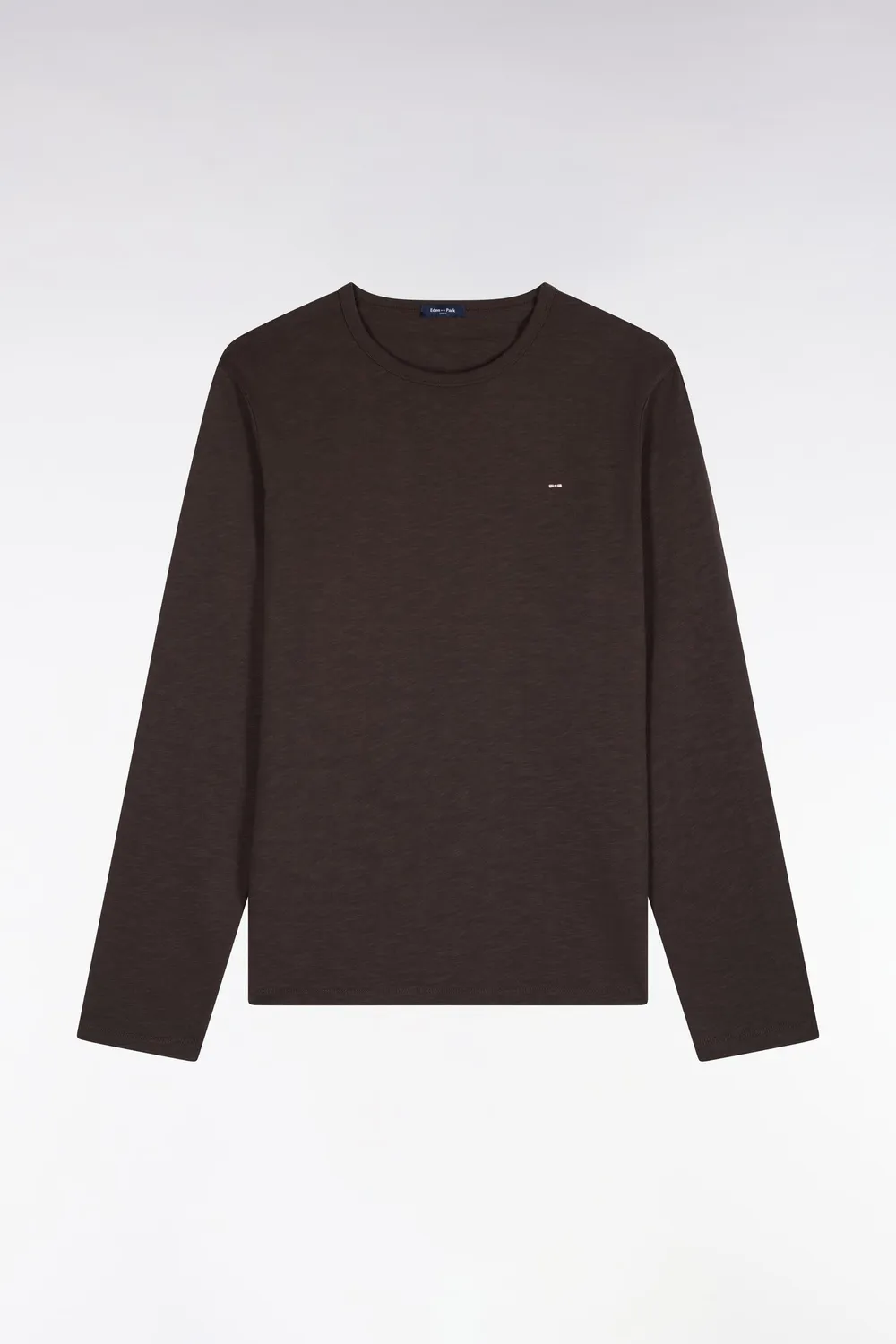 Eden Park H26MAITL0006 t-shirt marron coton manches longues slim
