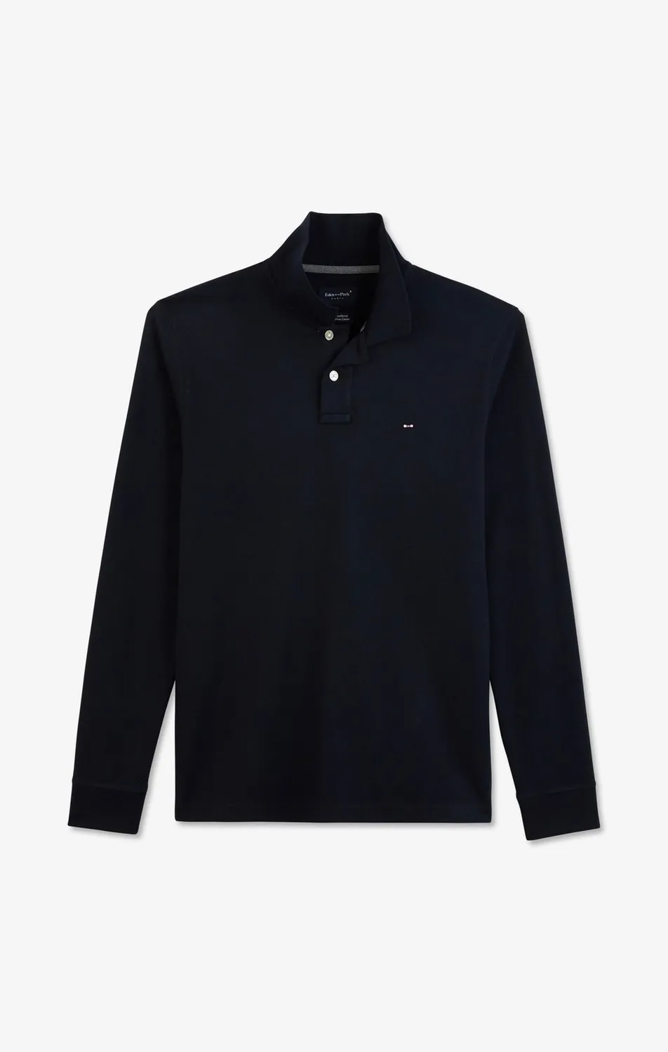 Eden Park polo manches longues marine piqué stretch
