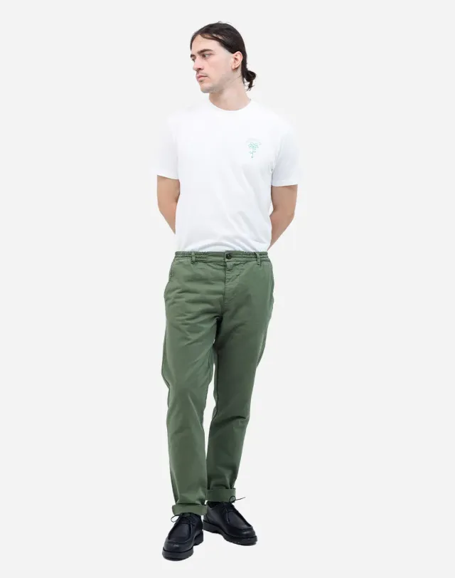 OLOW Chino pantalon vert olive coton
