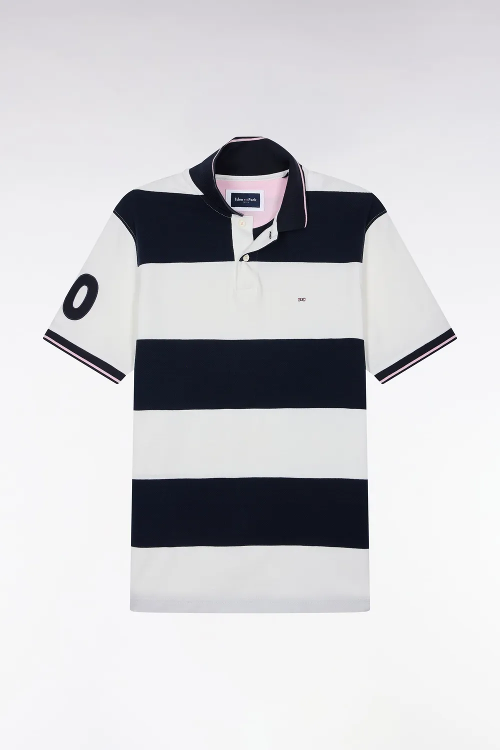 Eden Park polo rayures rugby écru marine homme