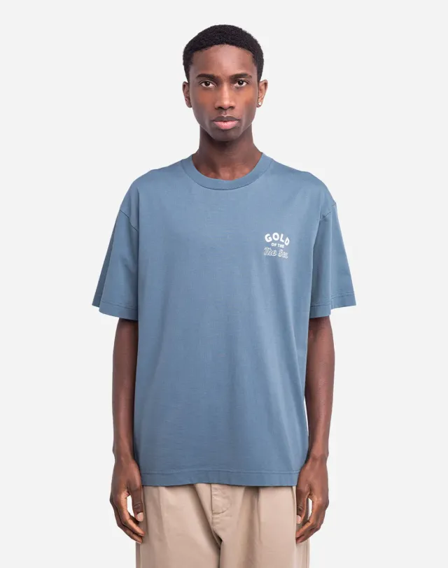 OLOW Gold t-shirt bleu acier coton bio