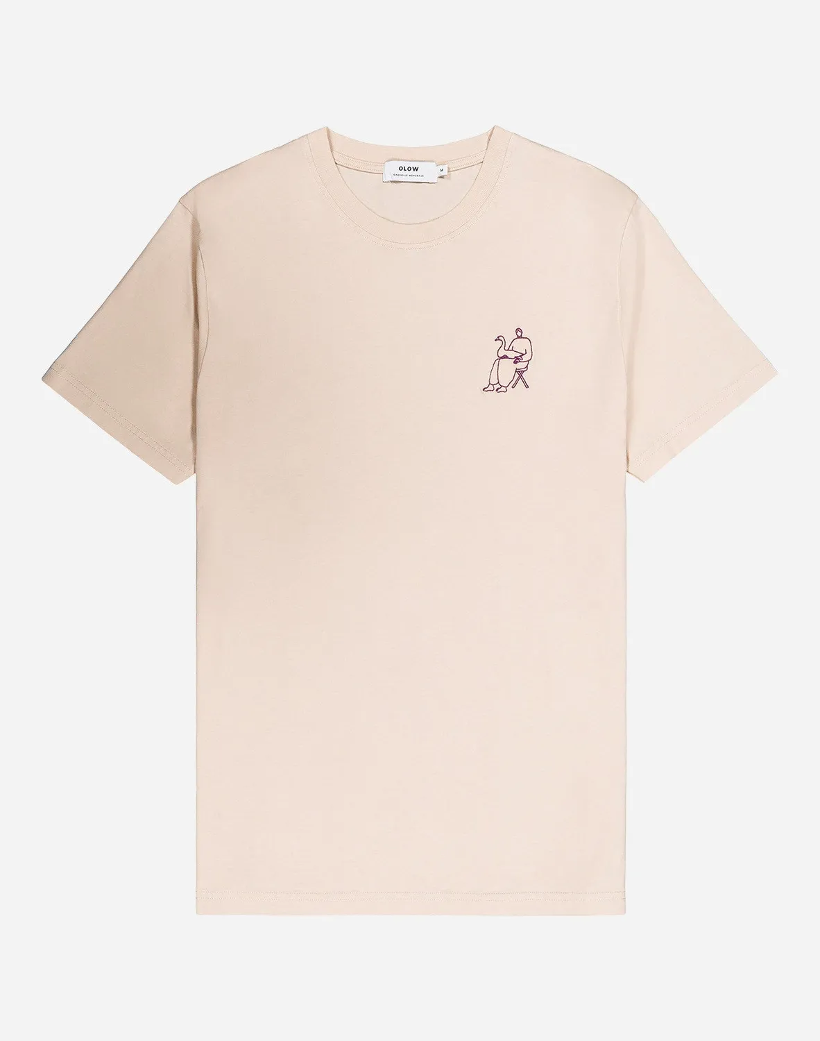 OLOW Goose t-shirt crème coton bio brodé