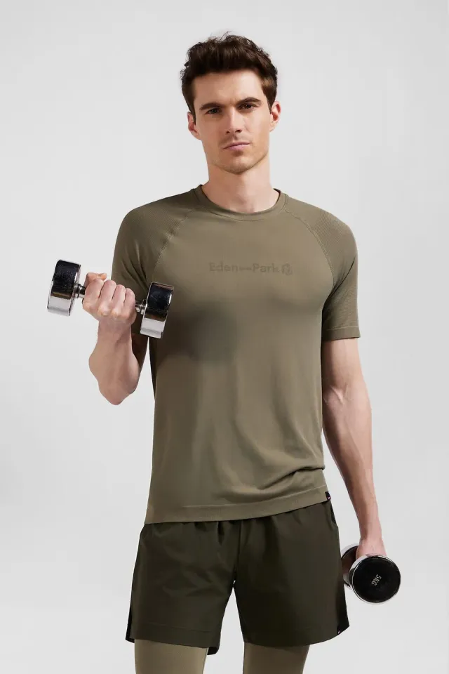 Eden Park E24MAITC0087 t-shirt sport kaki polyamide slim