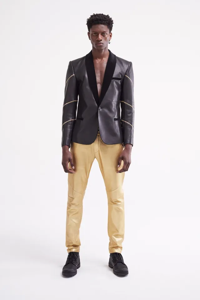 French Deal Sensation pantalon cuir doré
