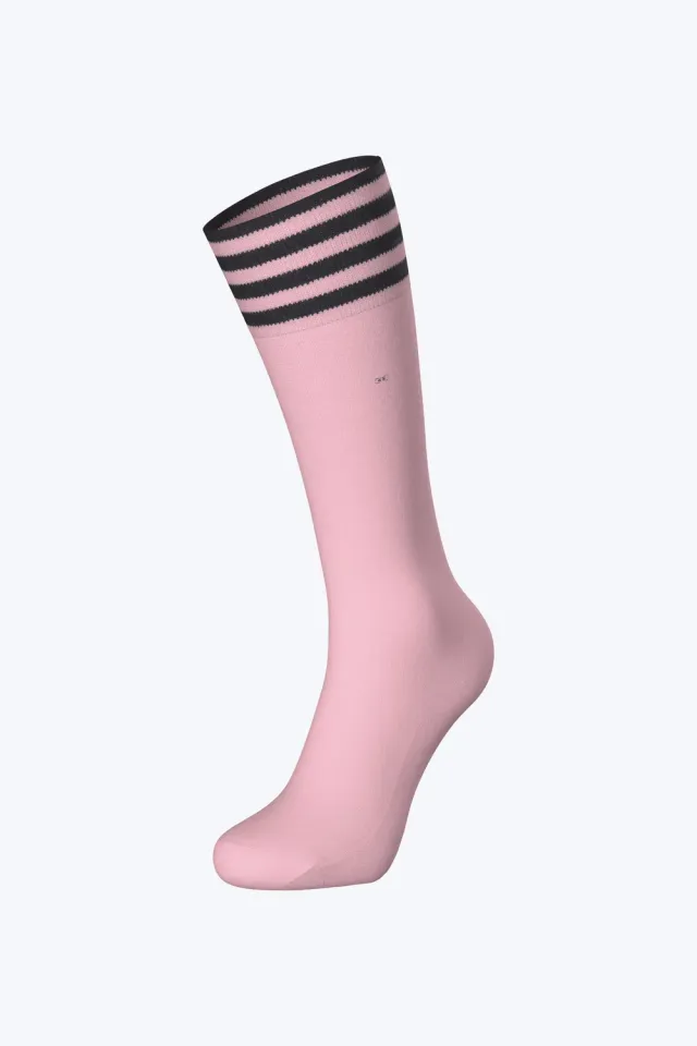Eden Park paire chaussettes coton rose bordure rayée