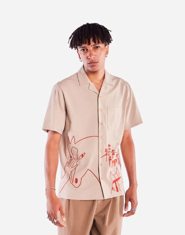 OLOW Hestur Aloha chemisette beige brodee coton