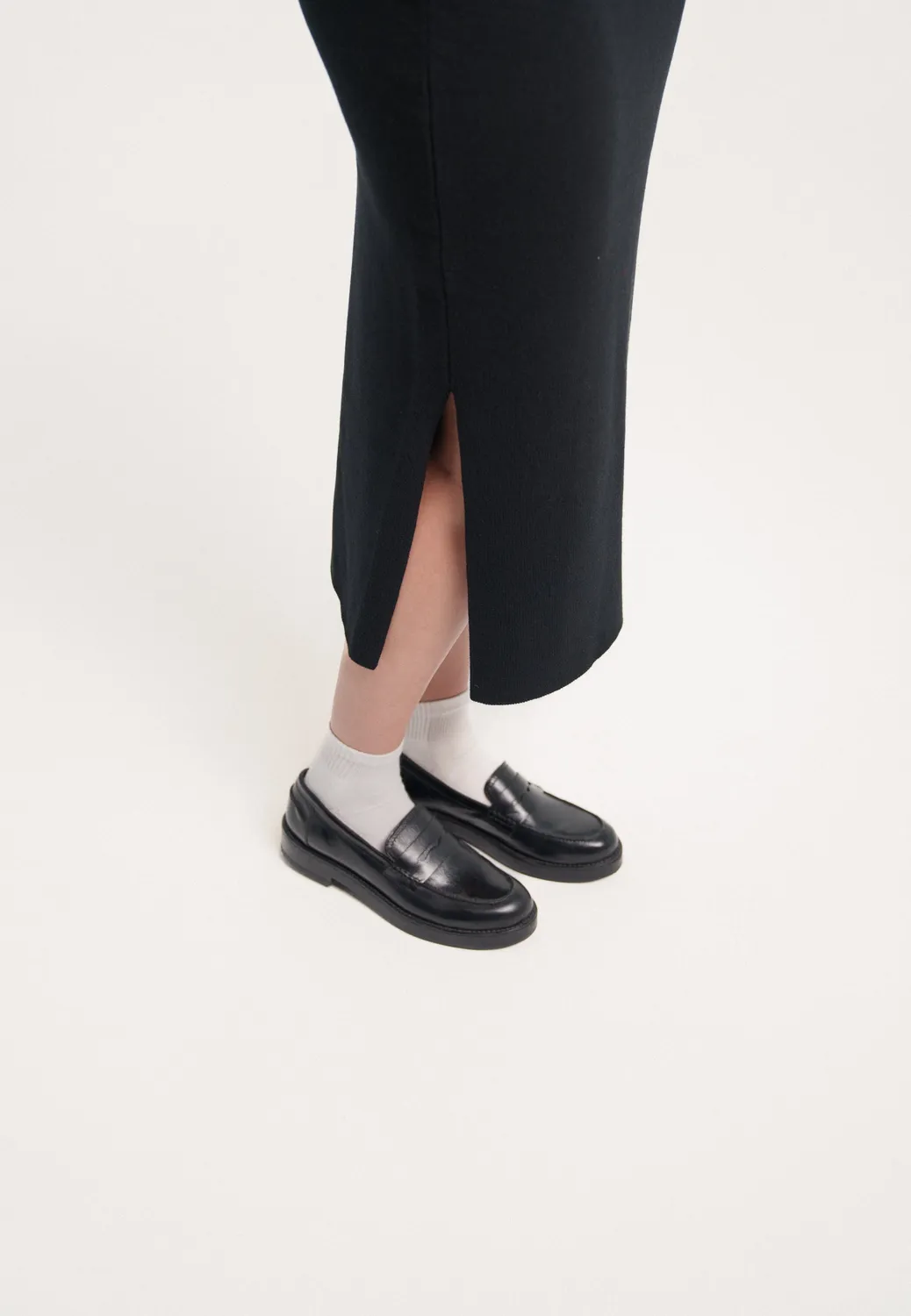 Loom jupe maille femme laine coton noire
