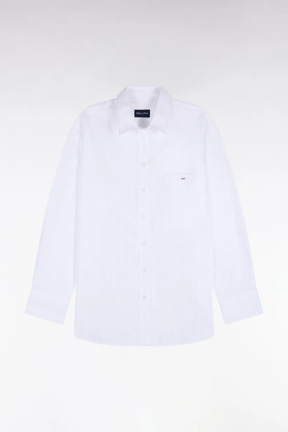Eden Park Club Classique chemise femme rayée beige coupe Relaxed