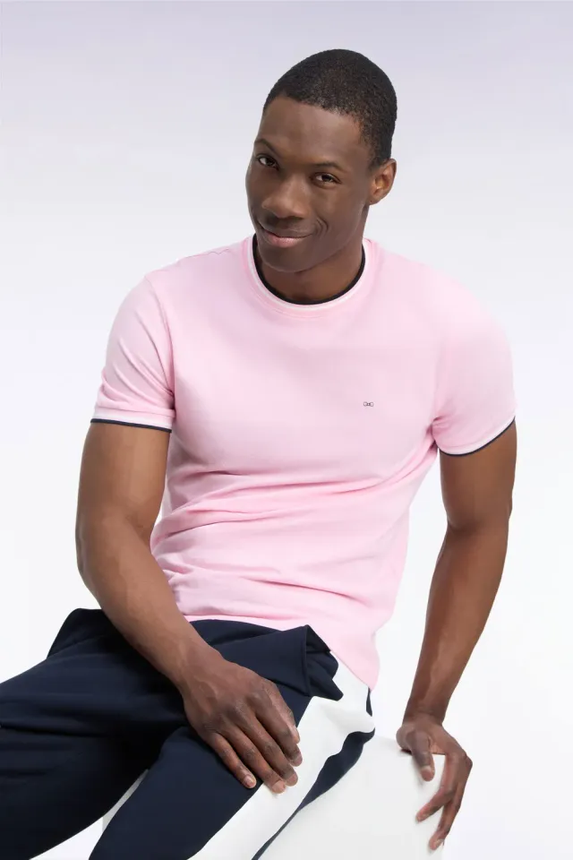 Eden Park H26MAITC0013/ROC16 t-shirt rose coton droit