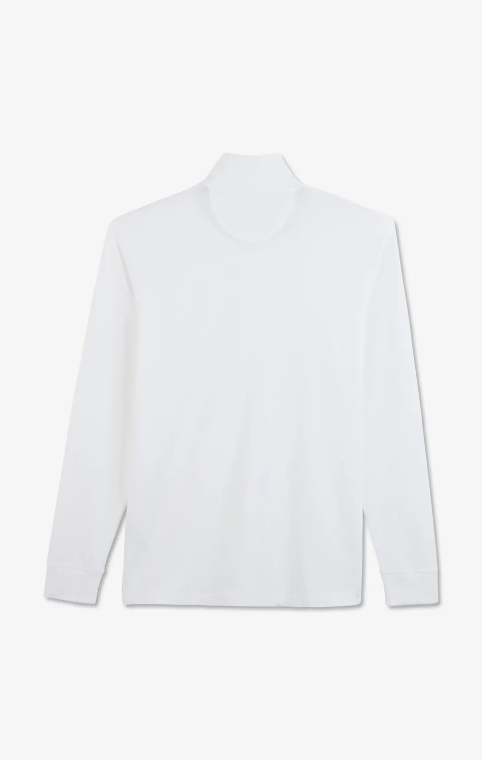 Eden Park polo manches longues blanc homme piqué stretch