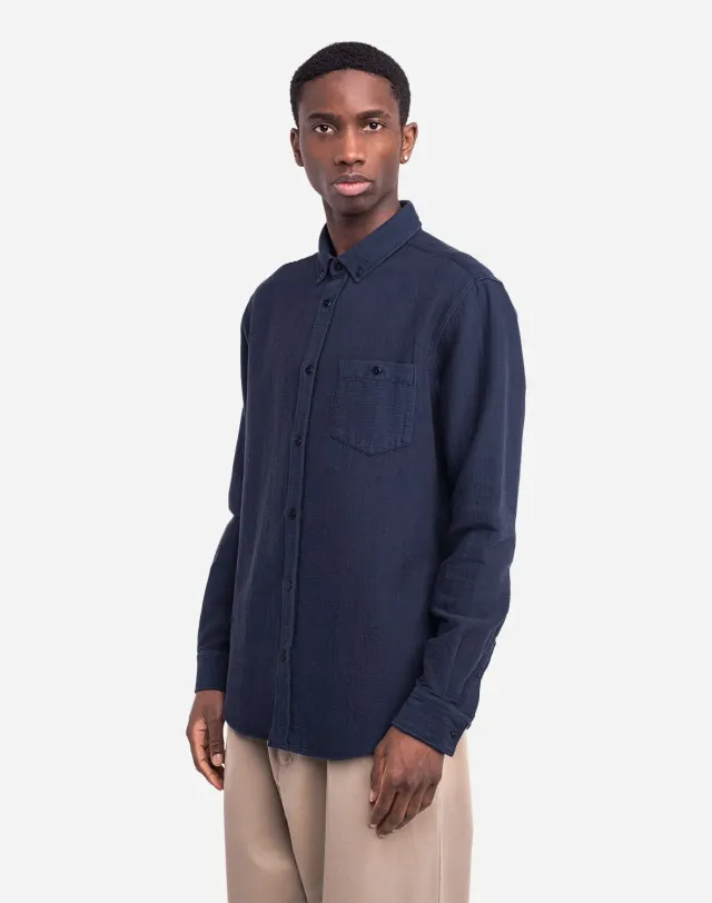 OLOW Classico chemise homme coton bleu marine