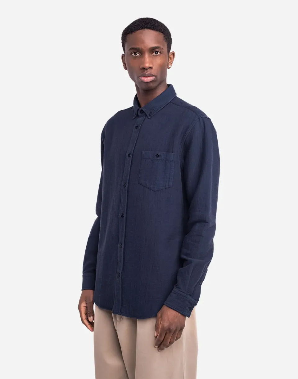 OLOW Classico chemise homme coton bleu marine