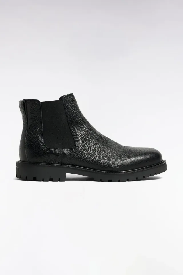 Eden Park bottines Chelsea homme cuir grainé noir semelle crantée