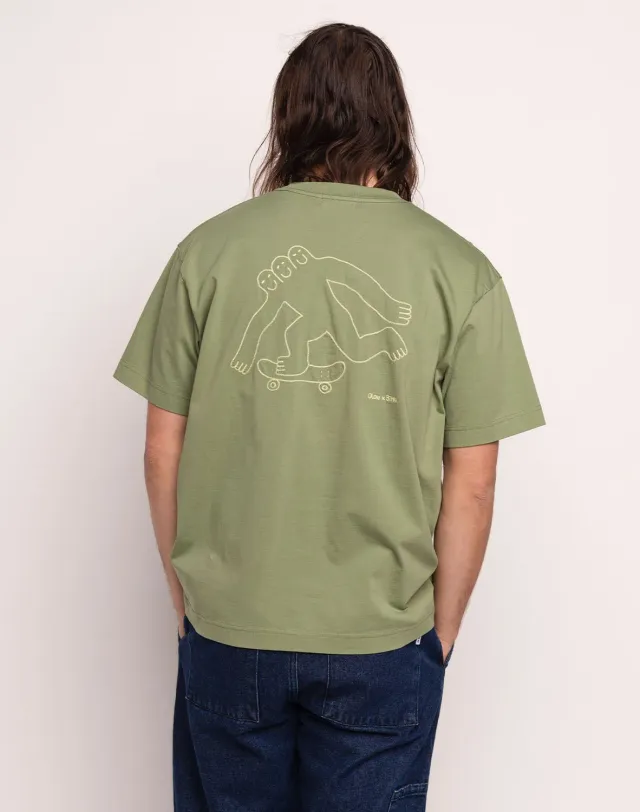 OLOW Cruising t-shirt ample vert sauge coton bio