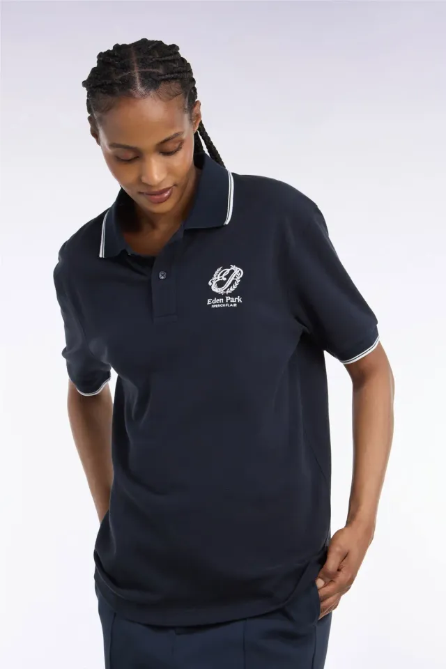 Eden Park H26MAIPC0038 polo unisexe marine coton mercerisé