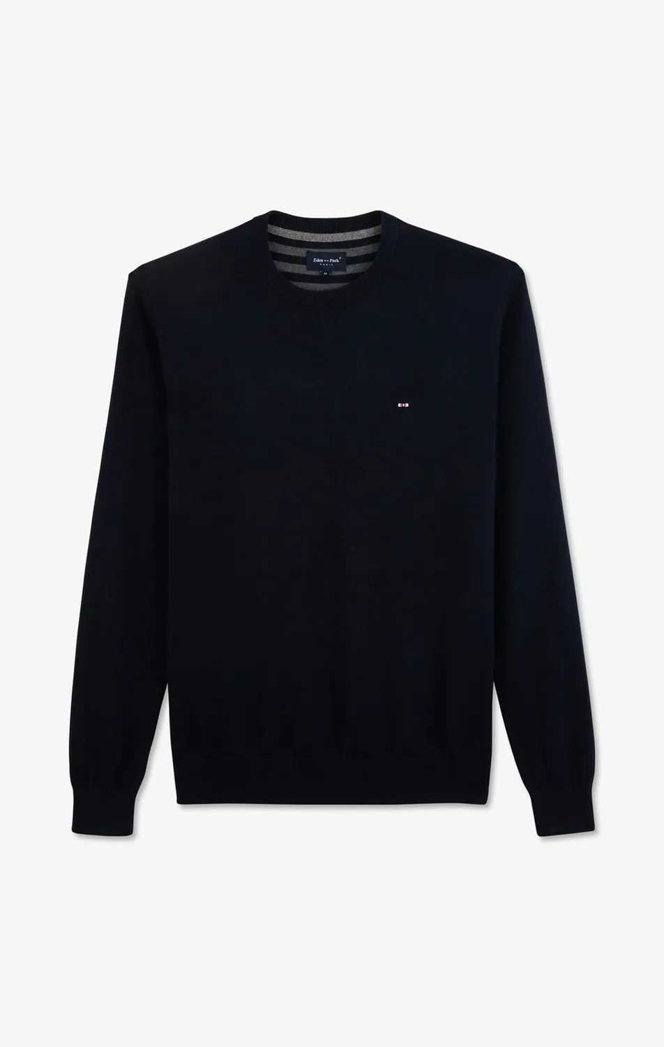 Eden Park pull col rond bleu marine coton homme