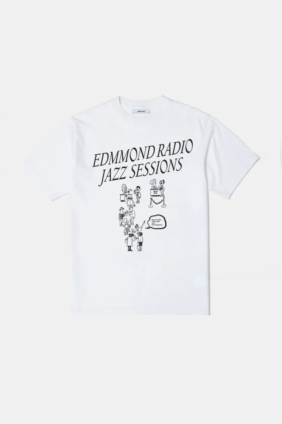 Edmmond Studios Vip Queue t-shirt blanc graphique jazz