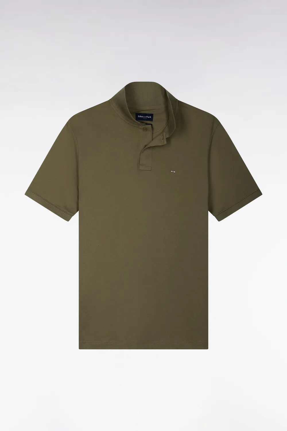 Eden Park polo Pima kaki manches courtes coupe droite