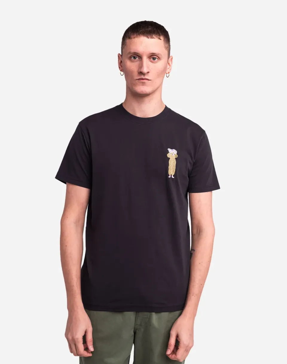 Olow Lamb t-shirt noir carbone coton bio