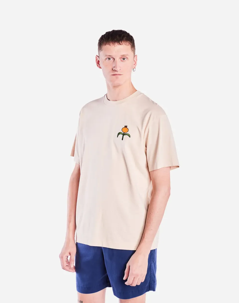 Olow Poppies t-shirt crème loose vintage