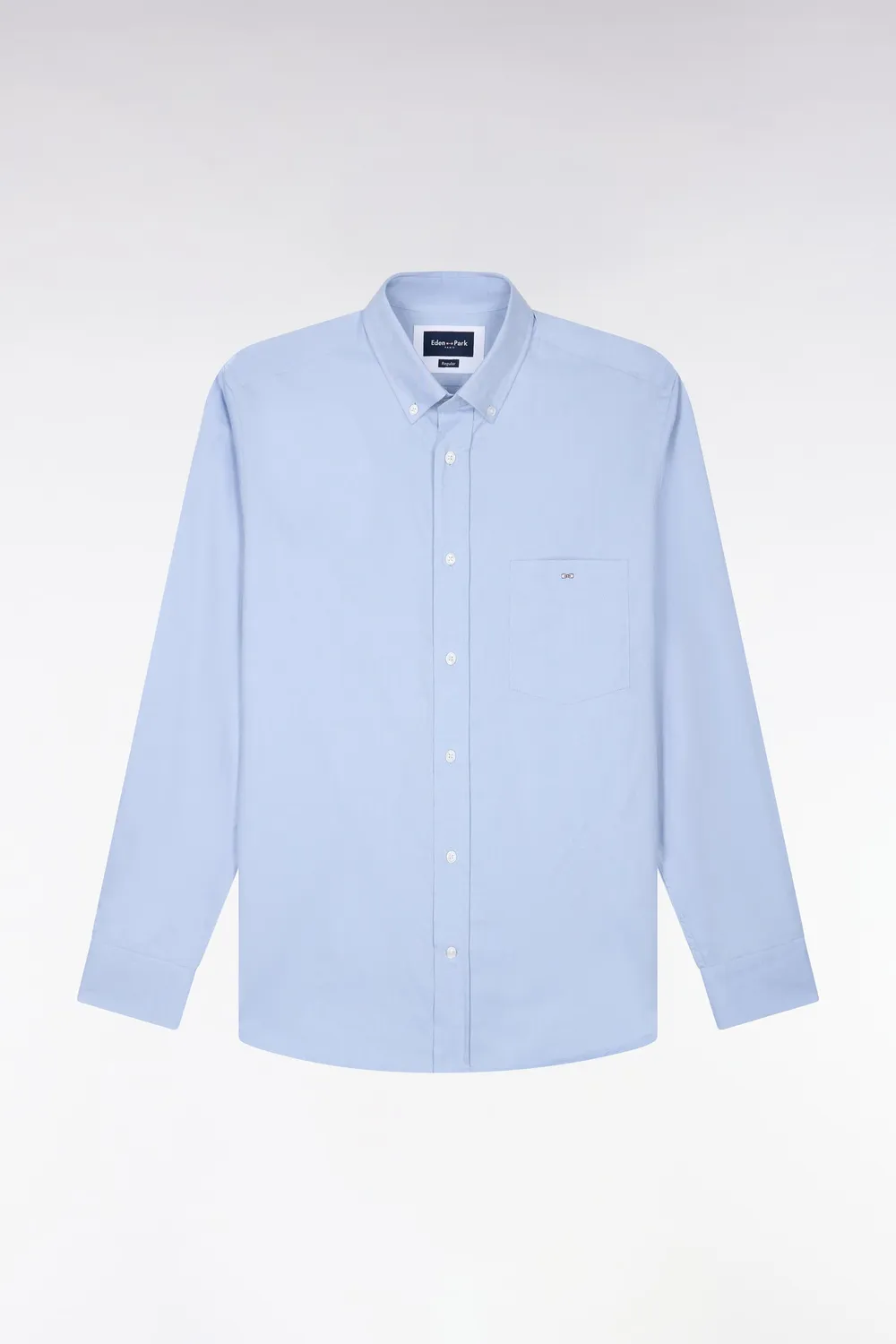 Eden Park chemise coton bleu ciel droite oxford